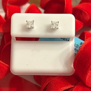 Moissanite Diamond 925 Sterling Silver screwback stud Earrings